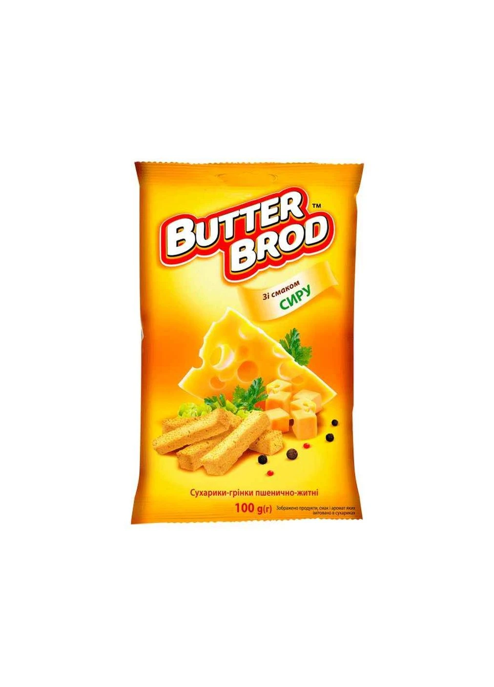 Сухарики 100г пшеничні зі смаком сиру ТМBUTTERBROD No Brand (387464936)