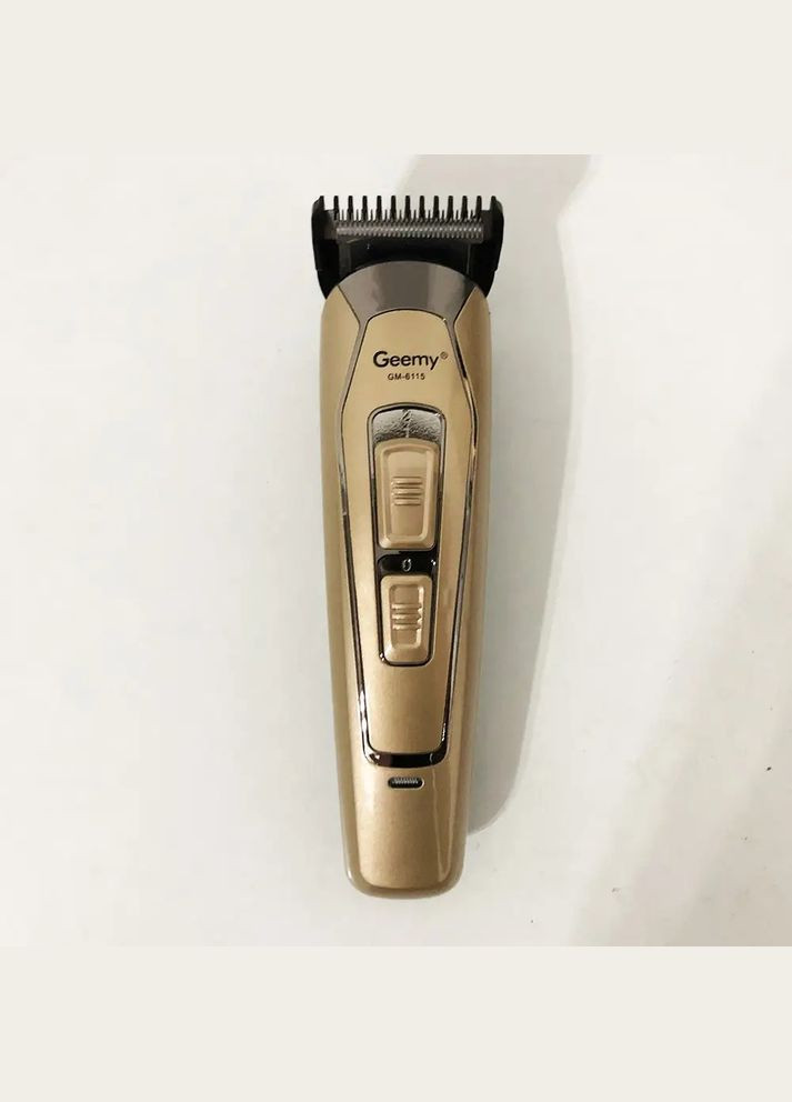 Професійна машинка тример універсальний для стриження волосся бороди та вусів акумуляторна GM-6115 Pro Золотиста + 4 Geemy (312486074)
