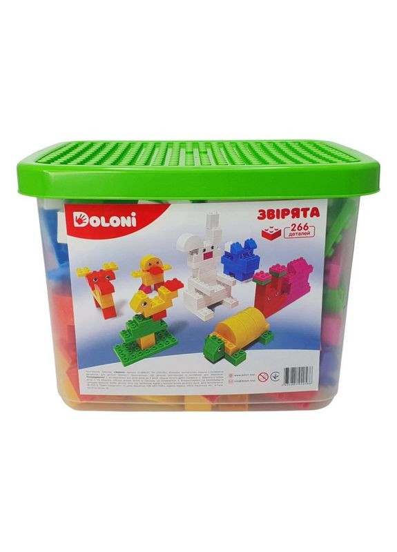 Конструктор "Звірятка" 013888/05 у пластиковому боксі, 266 деталей Doloni (373348853)