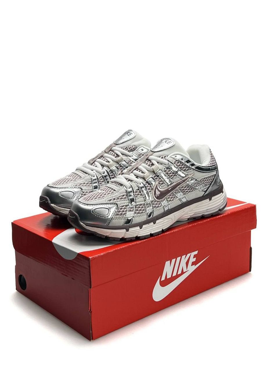 Кросівки жіночі Nike No Brand P-6000 W Silver Maroon сріблясті демісезони (353306761)