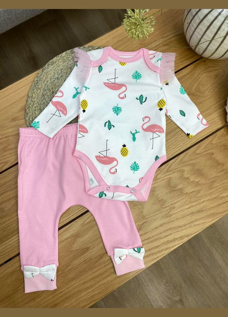 Розовый демисезонный комплект одежды для младенцев Баранчик БО