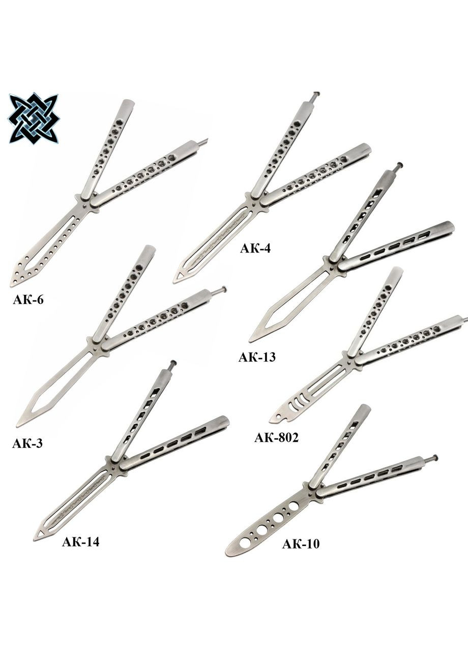 Нож бабочка тренировочный балисонг/ на Заклепках/ безопасный детский нож для ребенка, АК-6, не острый, тупой Сварог (342375207)