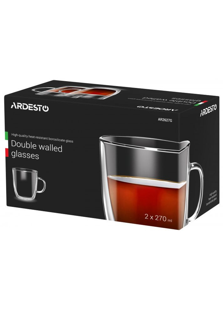 Набор чашек с двойными стенками 270 мл 2 предмета Ardesto AR2627G (315726497)