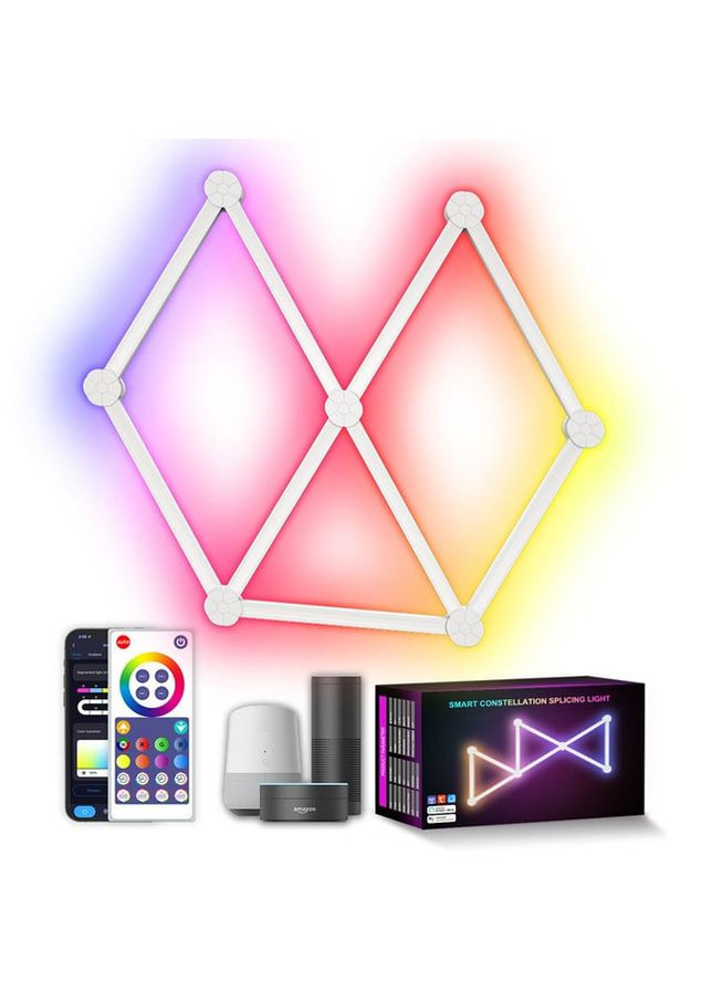 Модульний настінний світильник LED RGB 5V SAL-014B 9pcs Bluetooth USB with app Білий Epik (316323624)