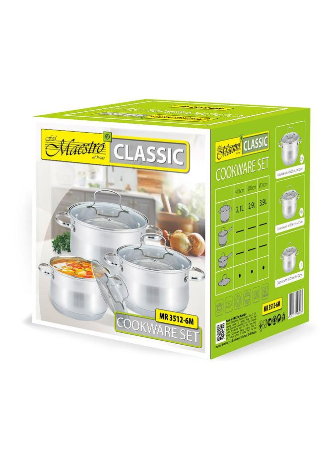Набір каструль MR-3512-6M 6 предметів Maestro (349222284)