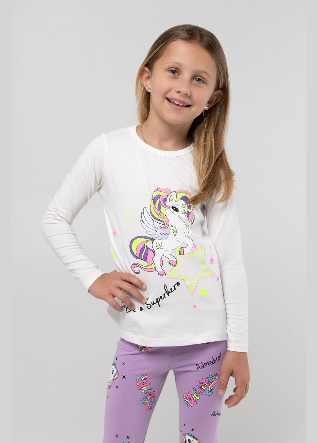 Лонгслів з принтом для дівчинки 24658 104 см (2000989862604D) shop (2000989862604) Dassi (260659656)