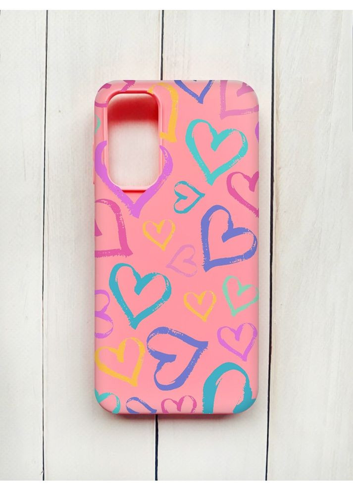 Матовый чехол на Samsung Galaxy A15 (A155) / M15 Разноцветные сердечка (принт 332) Creative (360666947)