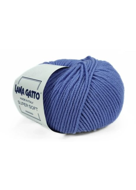 Super Soft №14341 - ярко-голубая мериносовая пряжа для вязания Супер Софт Италия Lana Gatto (365830003)