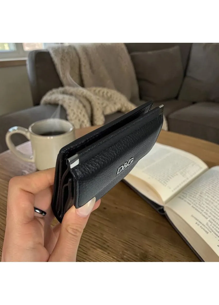 Женский кошелек портмоне черный 10,5х9,5х2 см натуральная кожа No Brand (398533859)