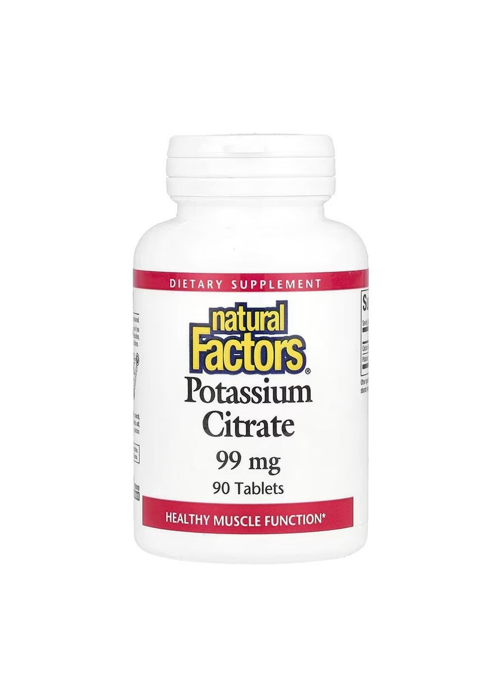, цитрат калия, 99 мг, 90 таблеток Natural Factors (366816438)