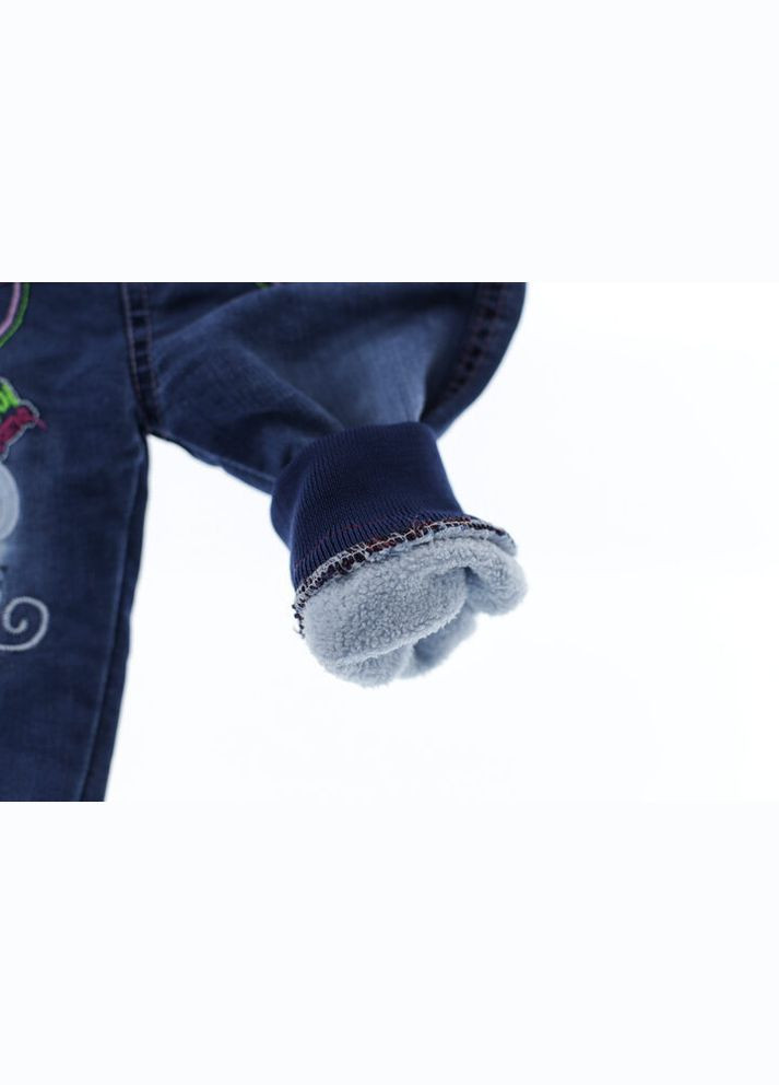 Синие зимние джоггеры джинсы на махре для девочки мышка синий 68 см (36212) BABYKROHA
