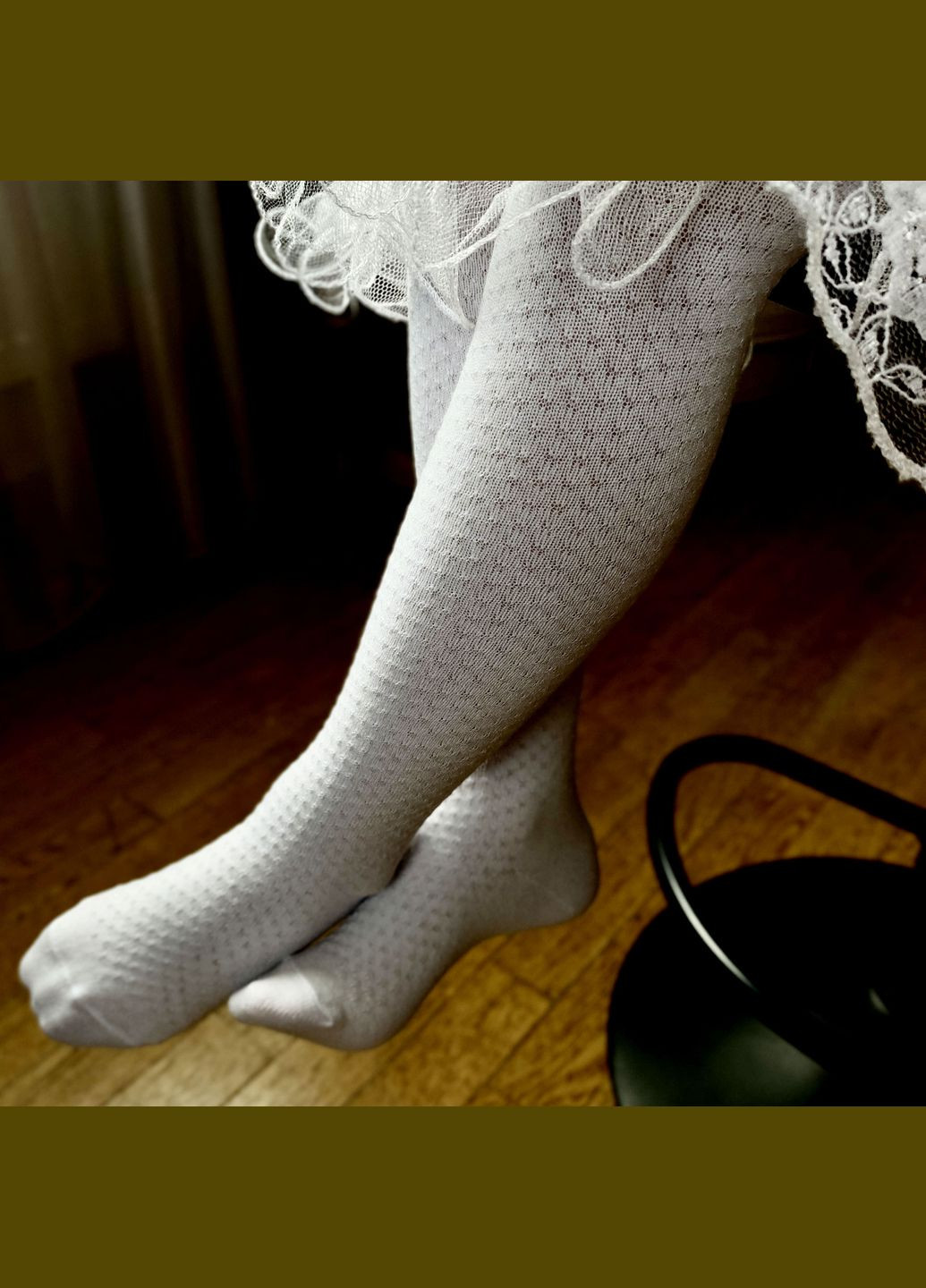 Колготки дитячі, з сіточкою. Ніжність. Білий Крокус (334718258)