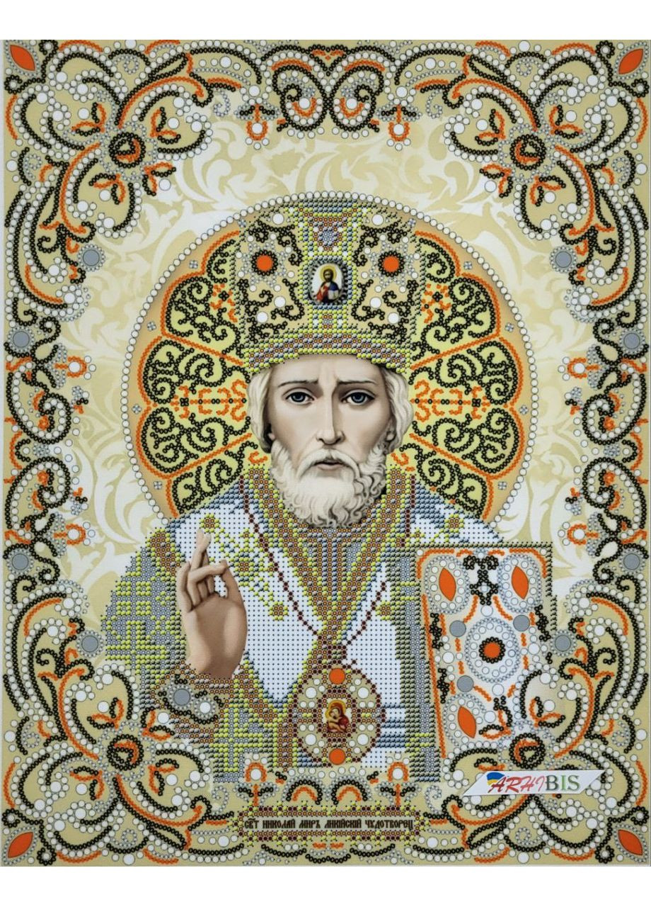 НАБІР ARHIBIS ЖС-3006 Святий Миколай у перлах, набір для вишивання бісером ікони БЛАГОВЕСТ (369666234)