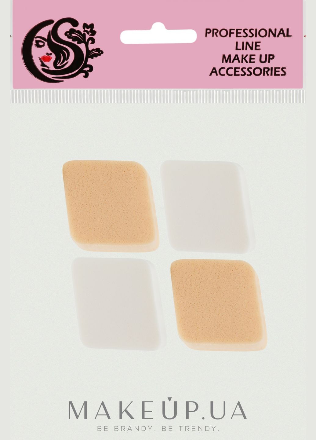 Спонж CS051 для макіяжу 4в1 ромб, бежевий + білий Sponge 4шт (1047109-27072430) Cosmo shop (365799171)