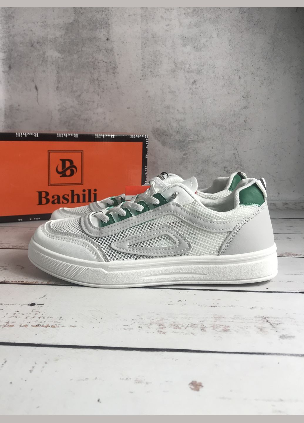 Білі літні кросівки сітка дитячі для дівчинки білий (027) Bashili