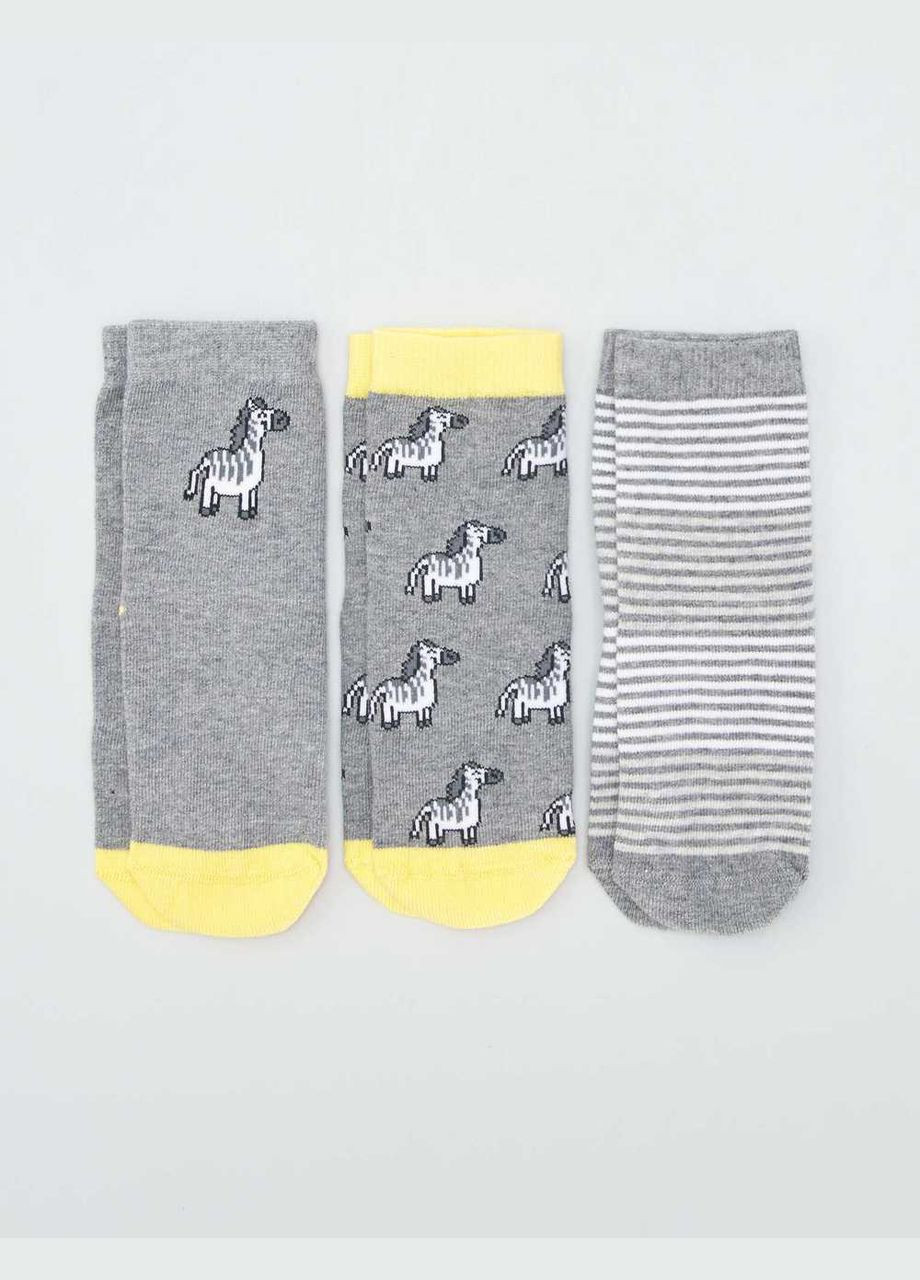 Серые носки,серый-желтый, Kiabi (322717259)