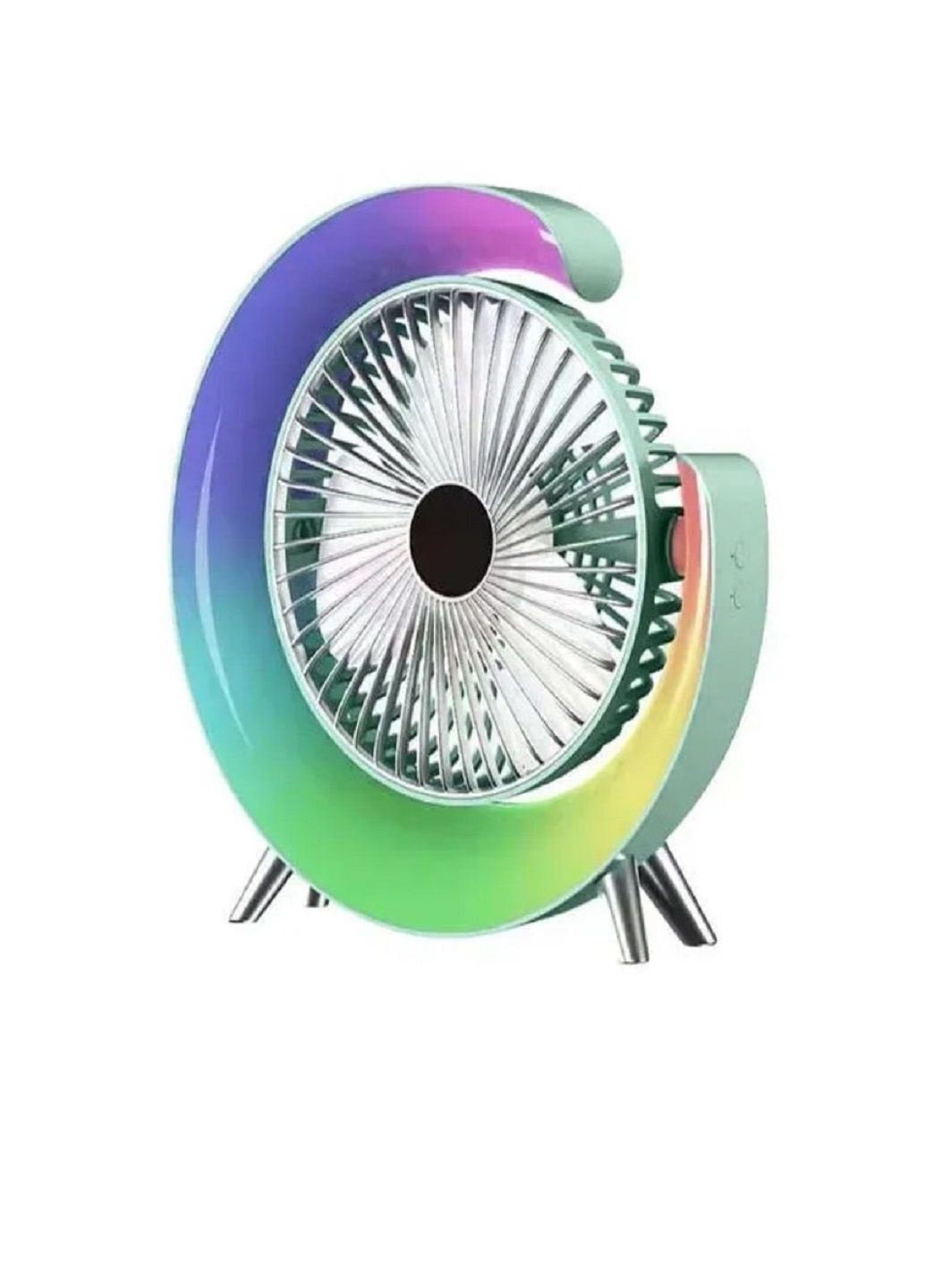 Настольный аккумуляторный вентилятор с RGB подсветкой Fan F13, Colorful Desktop Fan Зеленый VTech (330258412)