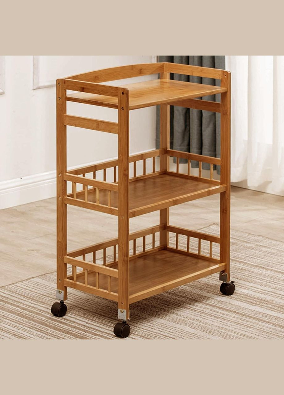 Етажерка з дерева для ванної на коліщатах Комунія охра (АБТ-006304) No Brand (328210279)