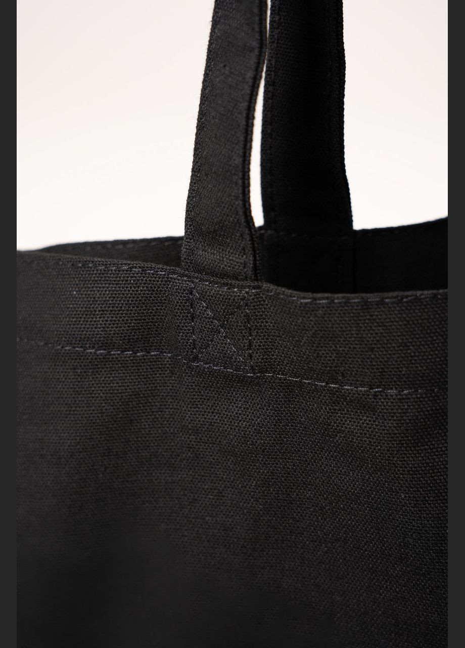 Шопер чорний з принтом котика Belial бавовна колір чорний No Brand (301270042)