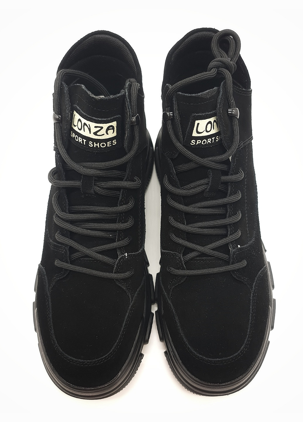 Осенние женские ботинки черные замшевые l-18-14 23 см (р) Lonza