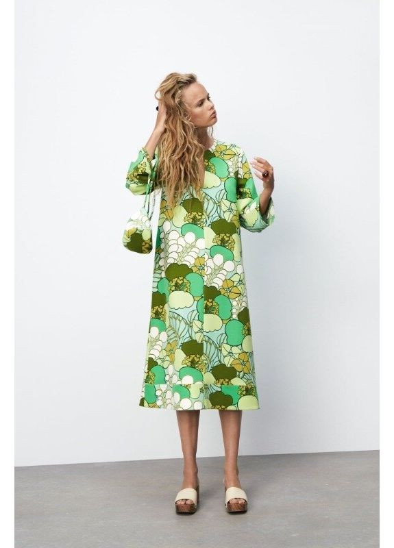 Комбінована сукня міді 3649/161 Zara