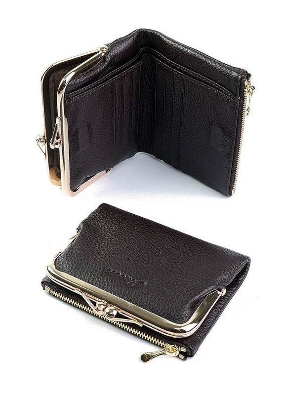 Жіночий шкіряний гаманець коричневий No Brand (292920448)