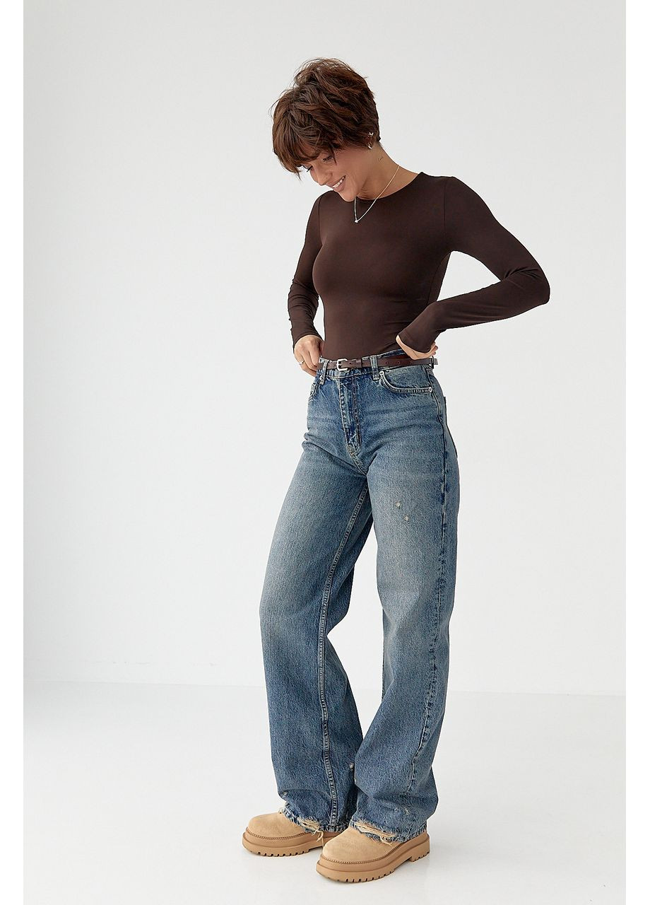 Эластичное однотонное боди Lurex (369776139)