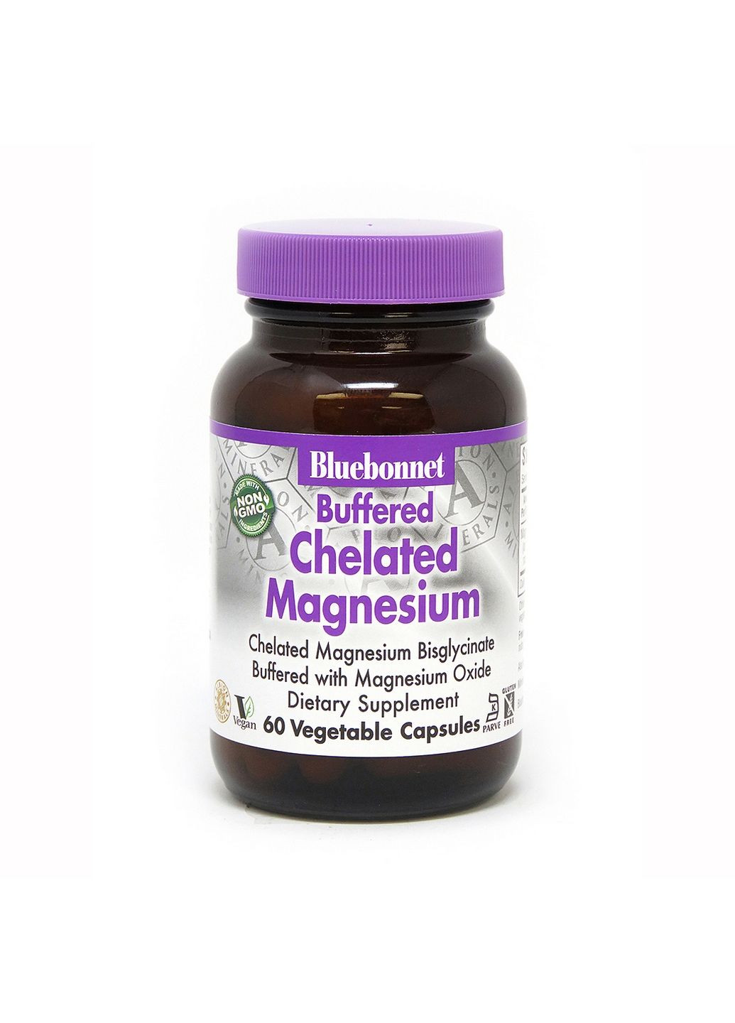 Витамины и минералы Bluebonnet Albion Buffered Chelated Magnesium, 60 вегакапсул Bluebonnet Nutrition (293483385)