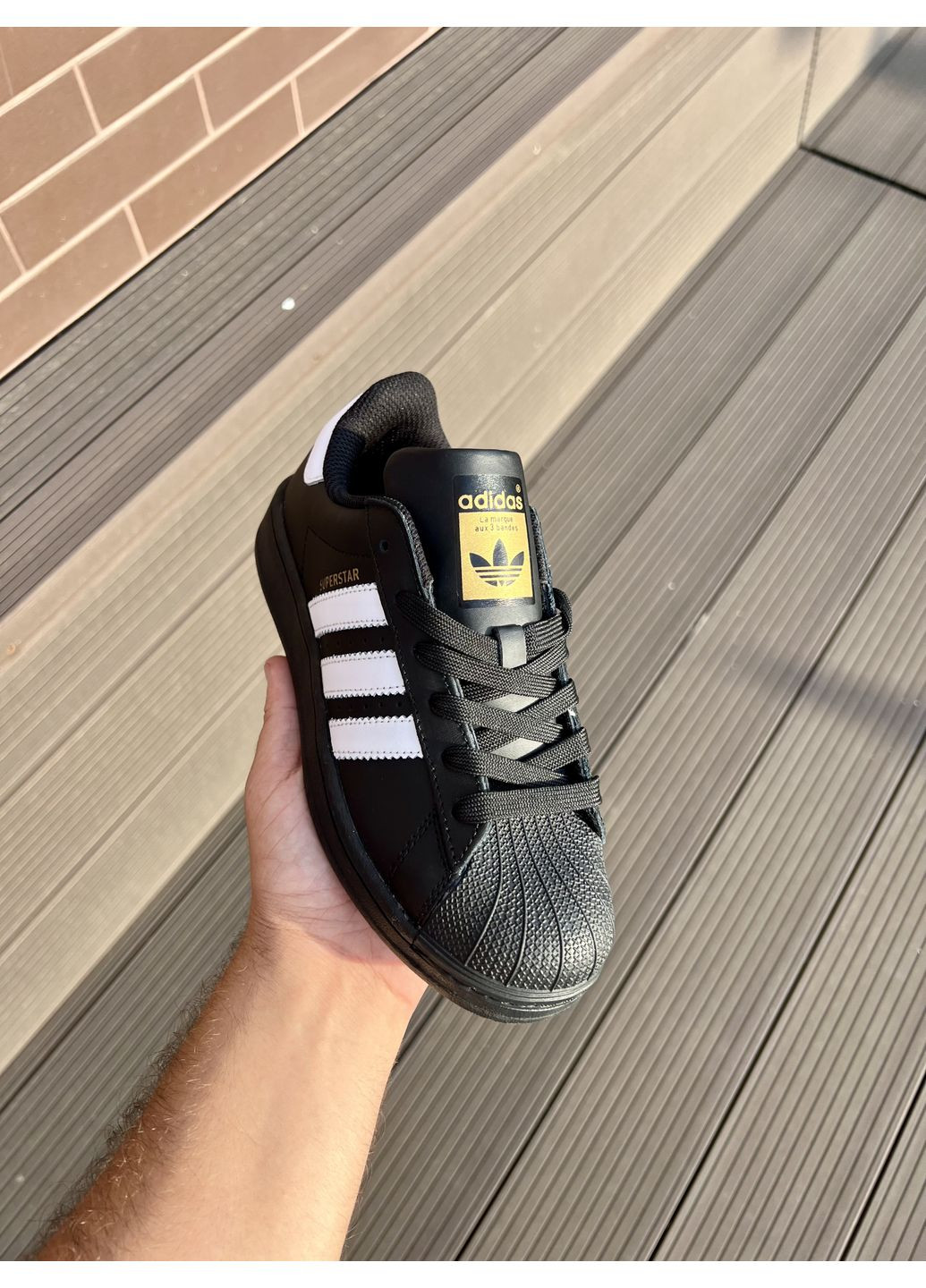 Черные демисезонные кроссовки мужские adidas superstar black адидас суперстар No Brand