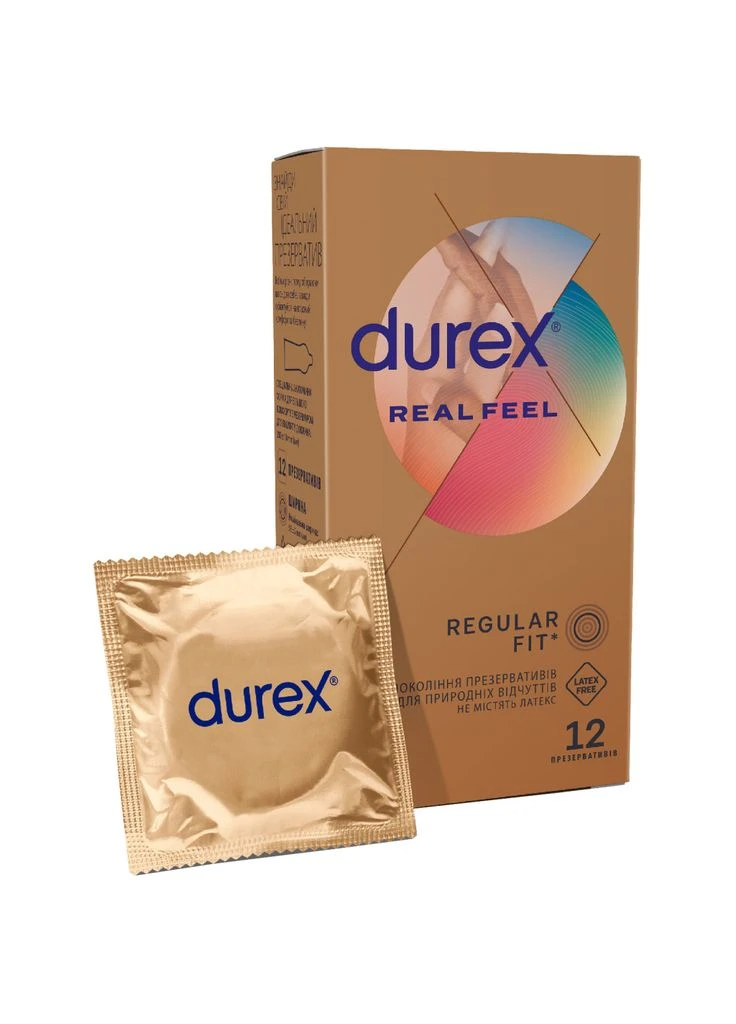 Презервативы Real Feel из синтетического латекса (безлатексные) 12 шт. (5052197026719) Durex (391248601)