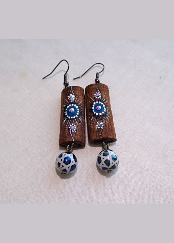 Сережки ручної роботи з дерева кориці "Муран" No Brand (349843376)