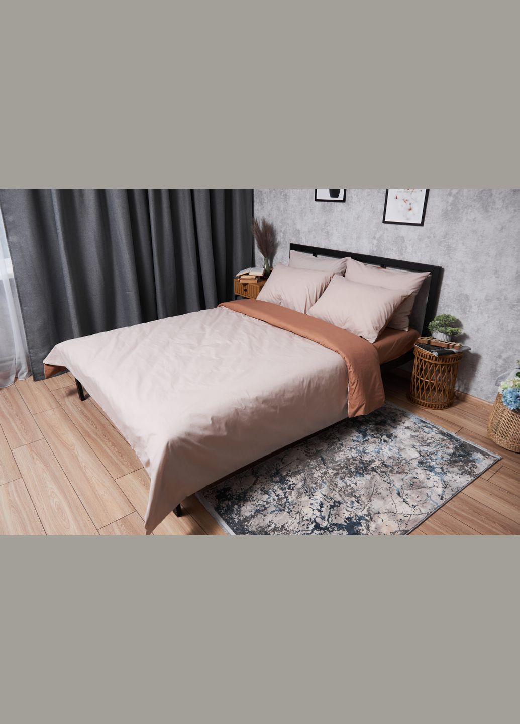 Комплект постельного белья Бязь Gold Люкс «» полуторный 143х210 наволочки 4х50х70 (MS-820004568) Moon&Star Brown Blanc (293147960)