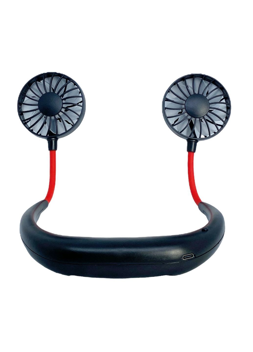 Вентилятор на акумуляторі подвійний на шию портативний зарядка від USВ чорний Sports Necklace Fan No Brand (335821230)