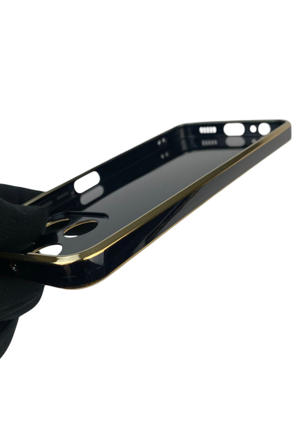 Чехол для Honor X6a WDY-LX1 с кольцом-подставкой с золотой окантовкой на хуавей хонор х6а черный gs1 Huawei (366235790)