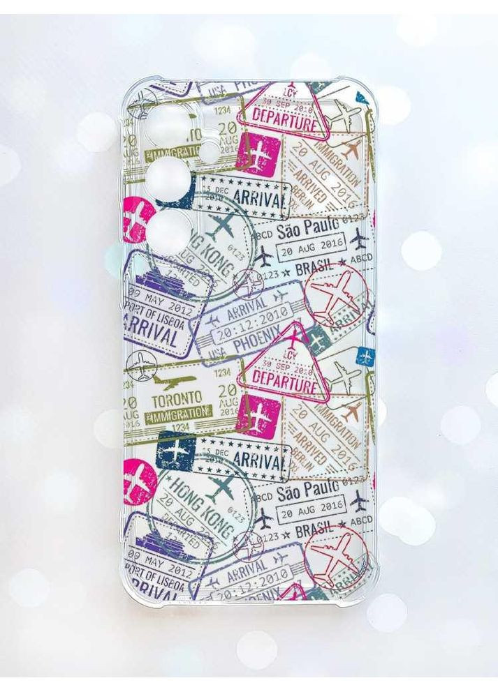 Чехол с утолщёнными углами на Samsung Galaxy S24 Plus Путешествия. Штампы (принт 316) Creative (355388447)