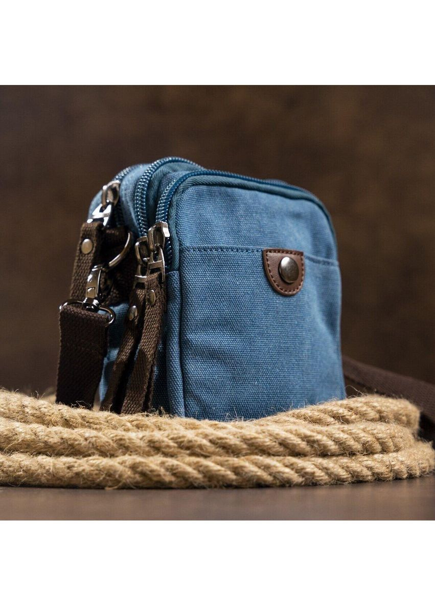 Барсетка текстильная 20164 Голубая Vintage (366880812)