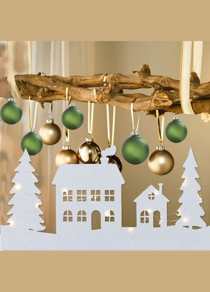Новогодний декор окна с гирляндой Домики 60 х 30 см, Led Livarno home (302449683)