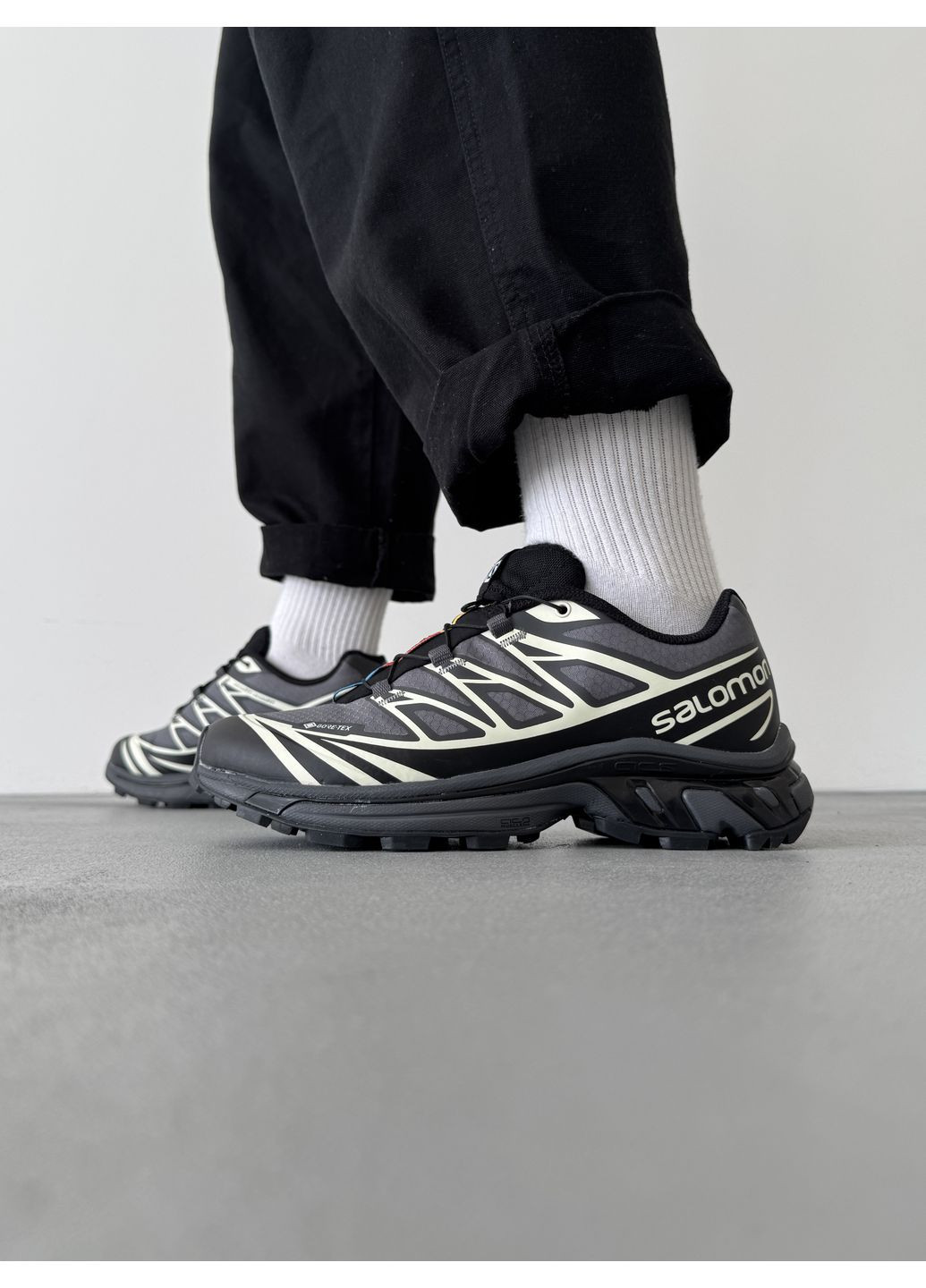 Чорні Осінні кросівки чоловічі salomon xt-6 gore-tex black саломон xt-6 No Brand