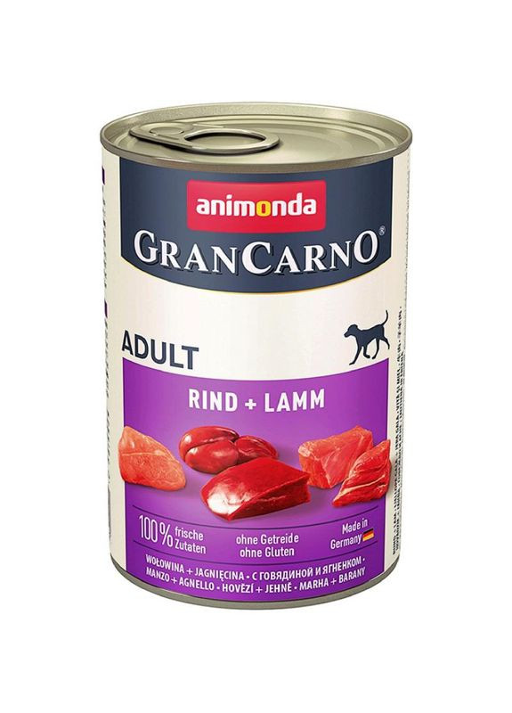 GranCarno Original Adult Вологий корм для дорослих собак яловичина та ягня 400 г Animonda (280901354)