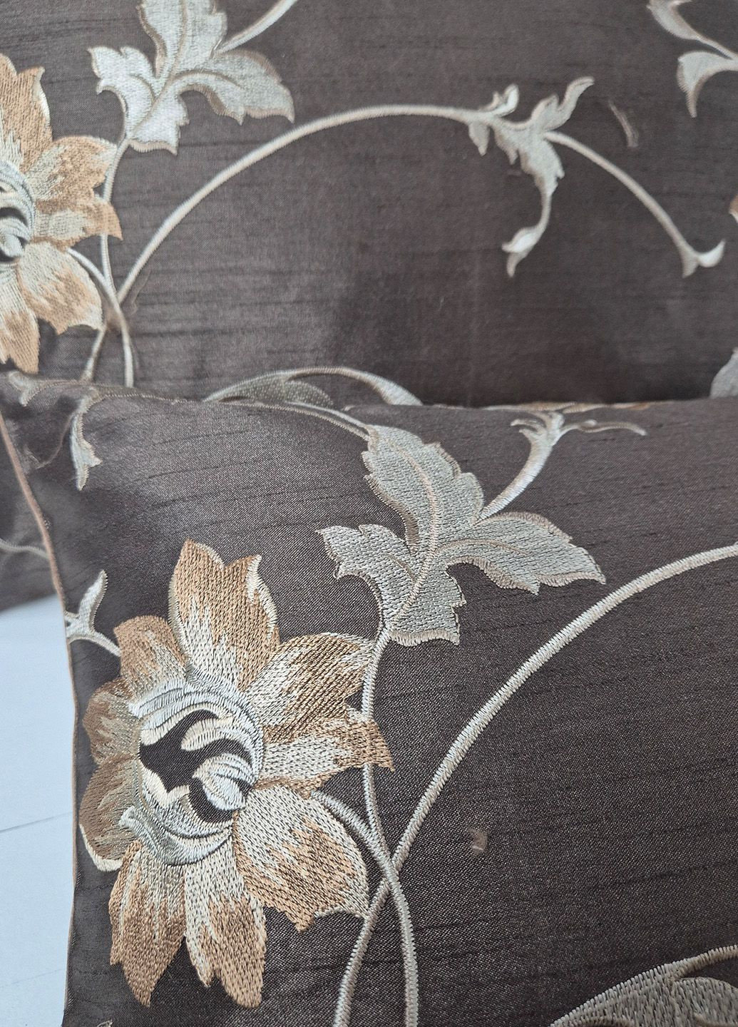 Комплект декоративних подушок 3шт 45х30см, шоколадний з коричневим (п_0794) Firanka Flowers (333024182)