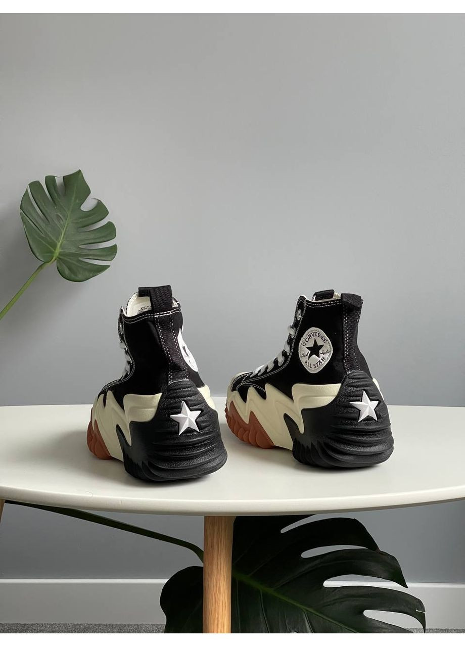 Кроссовки женские Converse Run Star Motion Hi Premium | Конверс Ран Стар черные белые No Brand чёрные демисезоны (361668005)