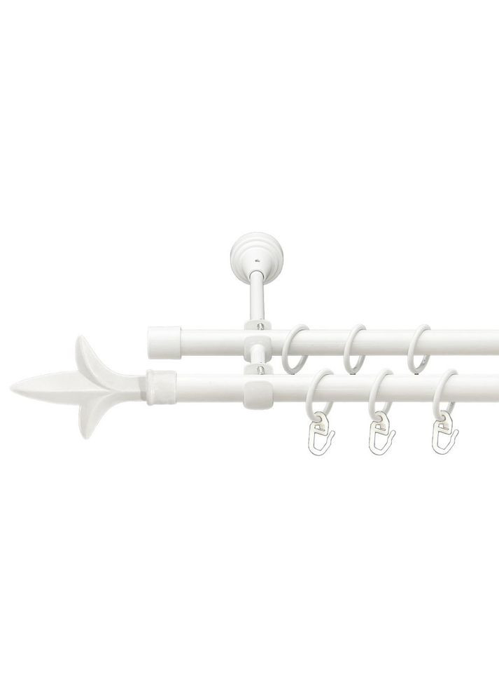 Карниз Лилия металлический двухрядный открытый гладкая труба Арктис 16\16 мм 240 см (00-00021385) ORVIT (300689223)