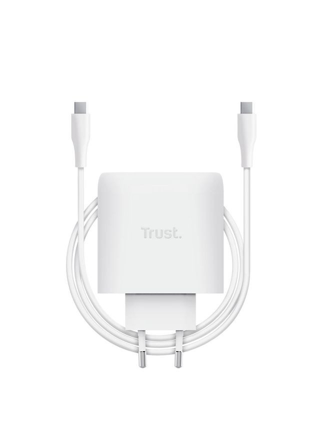 Зарядне пристрій мережевий Maxo 65Вт, GaN, USB-C PD/PPS, білий Trust (360605604)