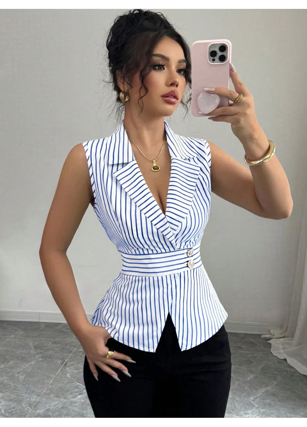 Комбинированная блуза SHEIN