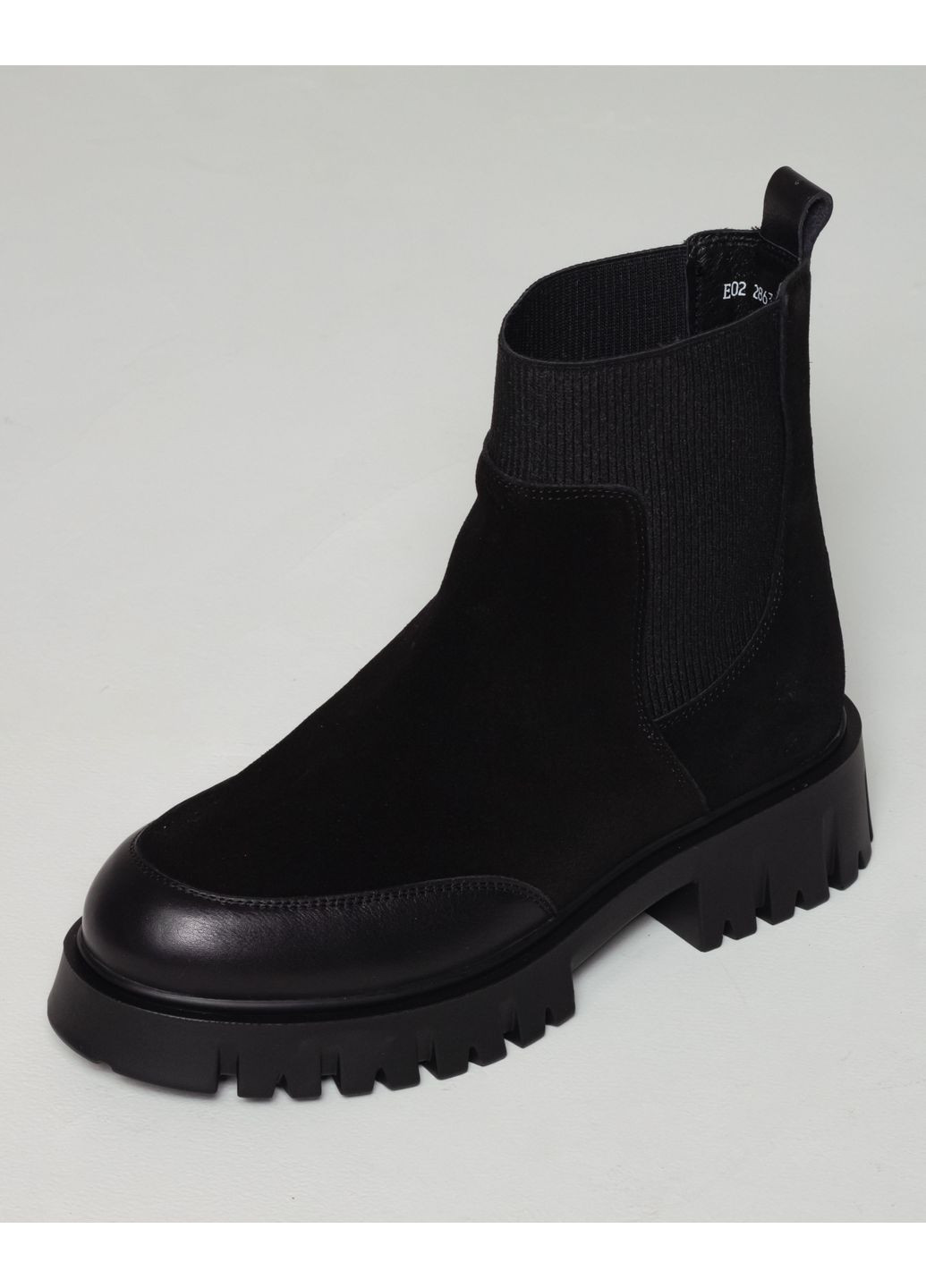 Зимние ботинки челси коричневый замша шерсть Corso Vito без декора из натуральной замши