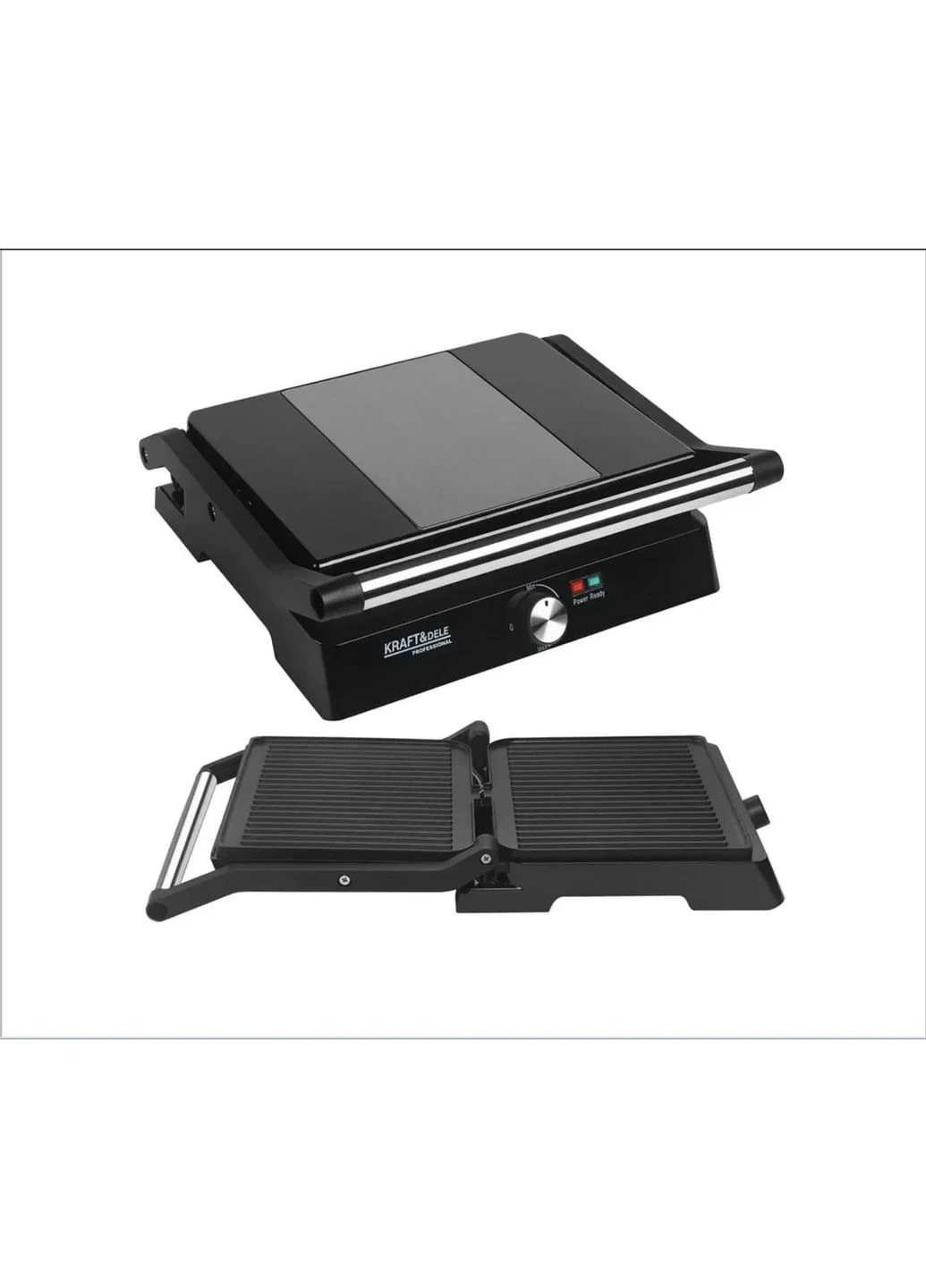 Электрический гриль KD4103 2400 Вт – контактный гриль для мяса, рыбы и овощей с регулировкой температуры Kraft & Dele (389575150)