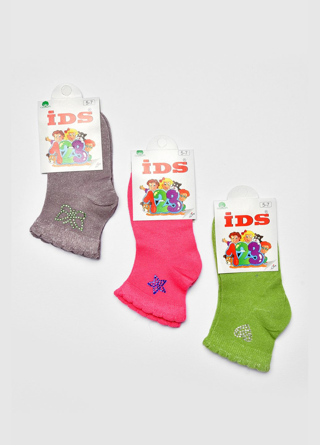 Набір дитячих шкарпеток для дівчинки демісезонних 3 штуки Let's Shop (314818181)