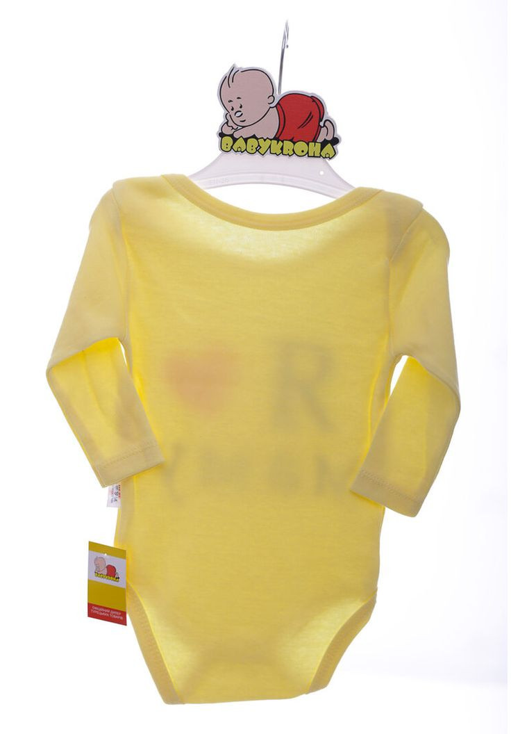 Боді з довгим рукавом "Я люблю Маму" жовта бавовна MiniPapi 68 см (41566) BABYKROHA (315423634)