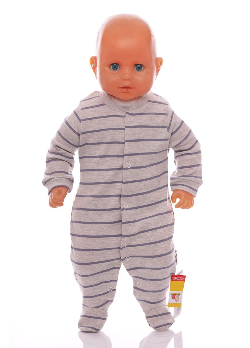 Человечек трикотажный в полоску серый 62 см (35538) Murat baby (296193410)