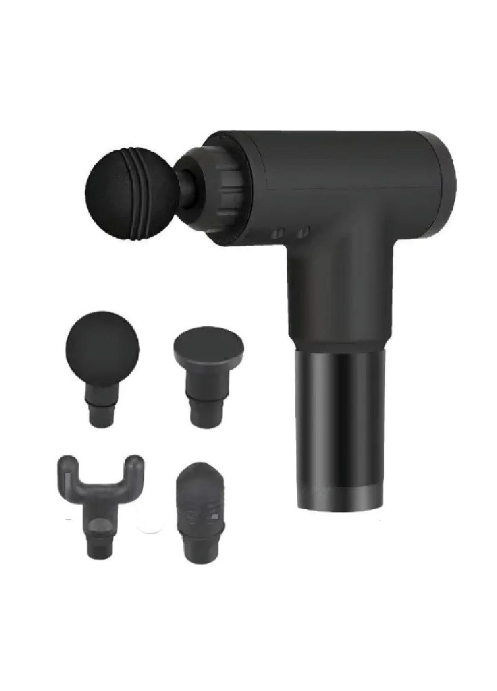 Комплект набір ручний масажер пістолет для тіла з насадками 4 штуки фітнес гумки для тренувань 5 штук (477797-Prob) Unbranded (300124900)